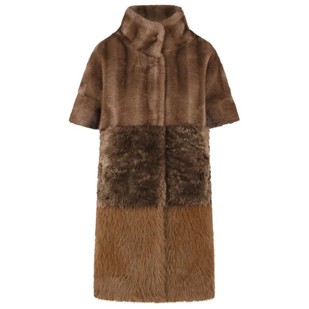 Bully Long Faux Fur In Brown Polyester Women